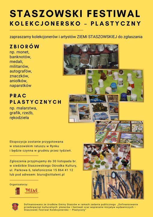 Plakat informacyjny: Staszowski Ośrodek Kultury oraz Stowarzyszenie Inicjatyw Twórczych 